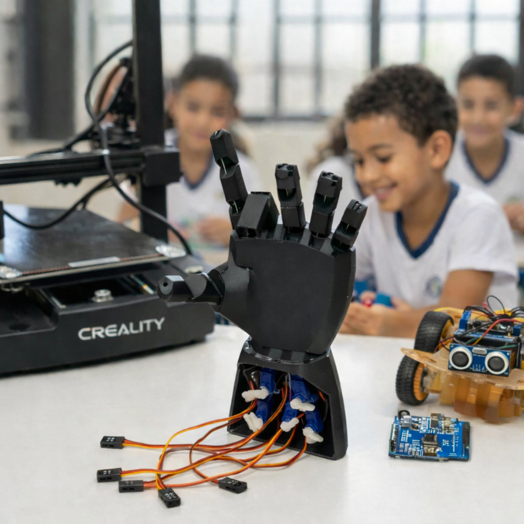 Alunos apresentando projeto